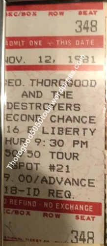 21 George Thorogood Second Chance Ann Arbor 50 50 Tour Ticket Stub
