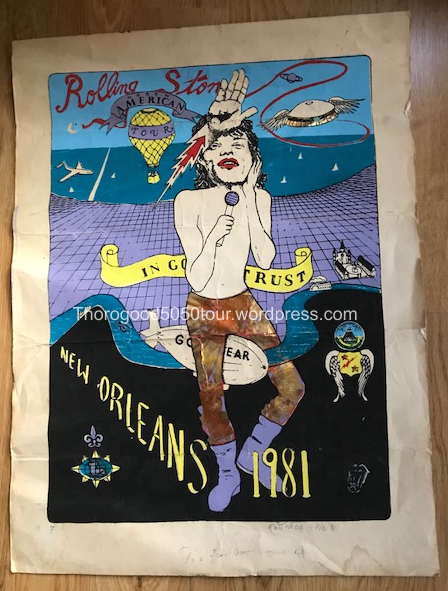 45 Rolling Stones George Thorogood 50 50 Tour Concert Poster Louisiana Superdome December 1981